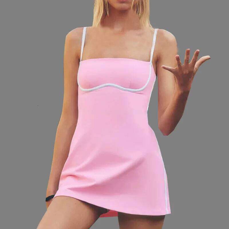 Tennis Dress for Women Workout Clothing Yoga Set Golf Badminton Skirts Mini Dresses with Chest Pad NO