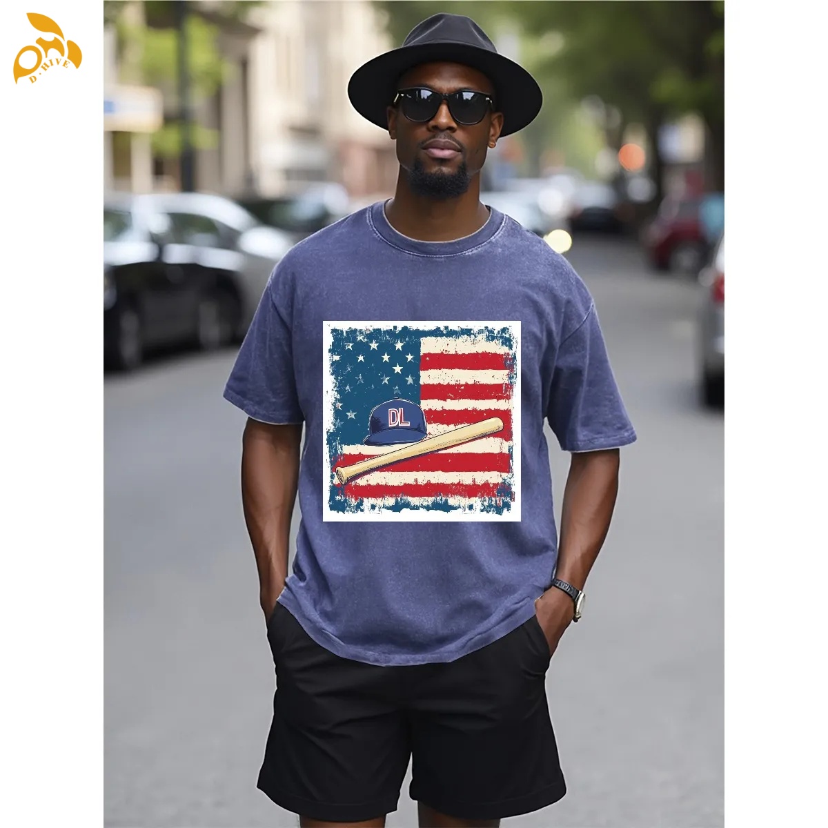 free shipping of customized Wear-resistant American General Motors heavyweight T-shirt 230GSM front DTF with exquisite patterns from US