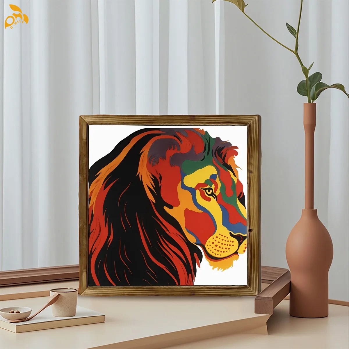 free shipping of customized fashionable American framed woodblock painting with exquisite patterns from US