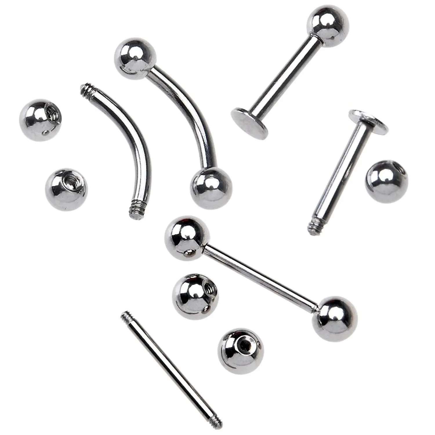 20PCS Set Body Piercing Jewelry Kit Nose Septum Ear Cartilage Lip Belly Navel Tragus Eyebrow Self Tool 250613