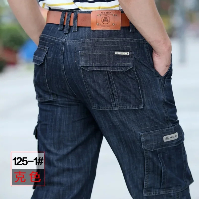 Cargo Jeans Men Big Size 29-40 42 44 Casual Multi-pocket Jeans Male Clothes 2025 Denim Jean Pants for Male trousers 250624