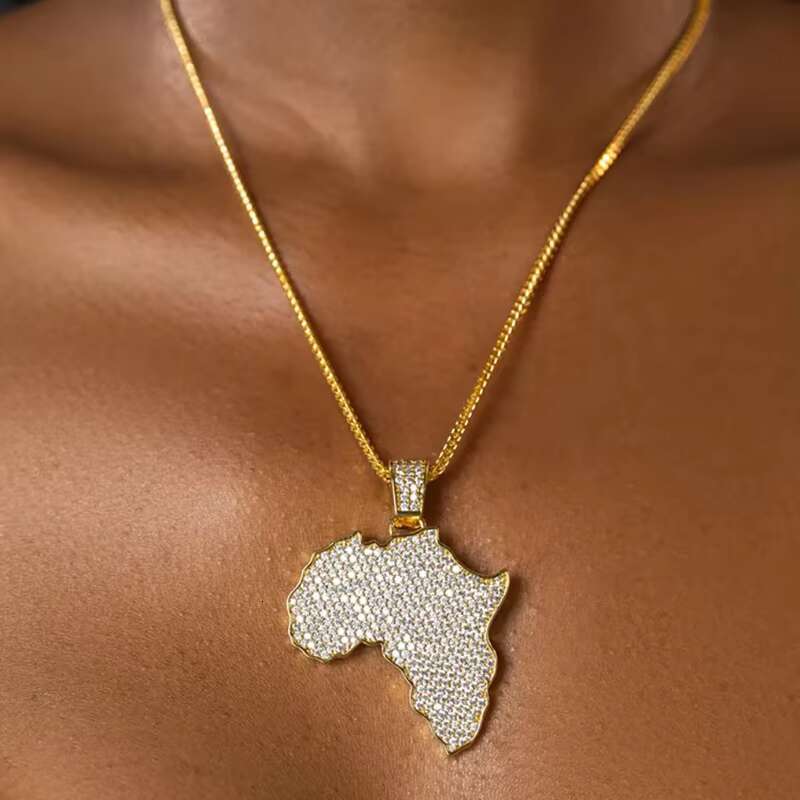 Hip Hop Jewelry Pass Diamond Tester Cool Bling Iced Out D Color VVS Moissanite Diamond Africa Map Pendant for Chain Men Women