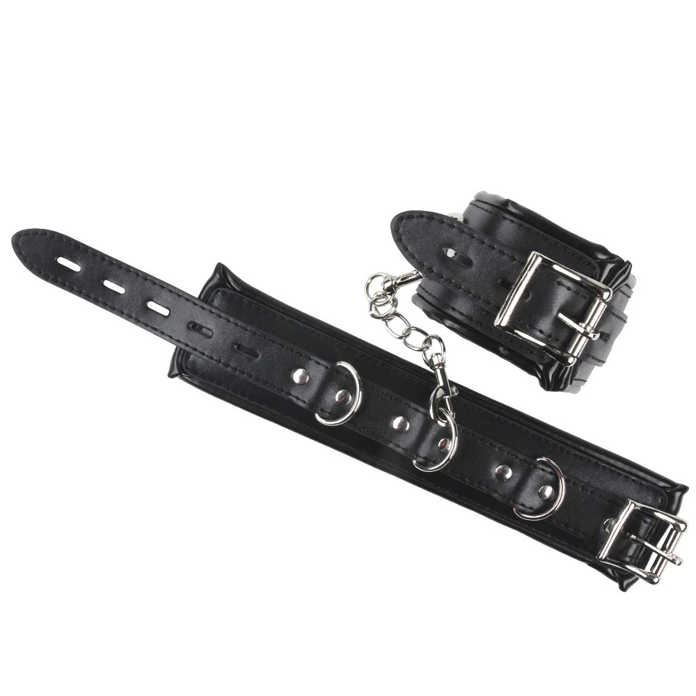 Soft Sponge Lining Hand Cuff Ankle Cuff BDSM Bondage Kinky Wirst Cuff Slave Restraints Fetish Shackles With Chain Adult Game Toy 250624