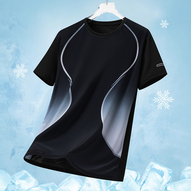 Ice Silk Short Sleeve TShirt Unisex Summer New Mens Crew Neck Youth Couple Sports Outdoor Versatile Running Top