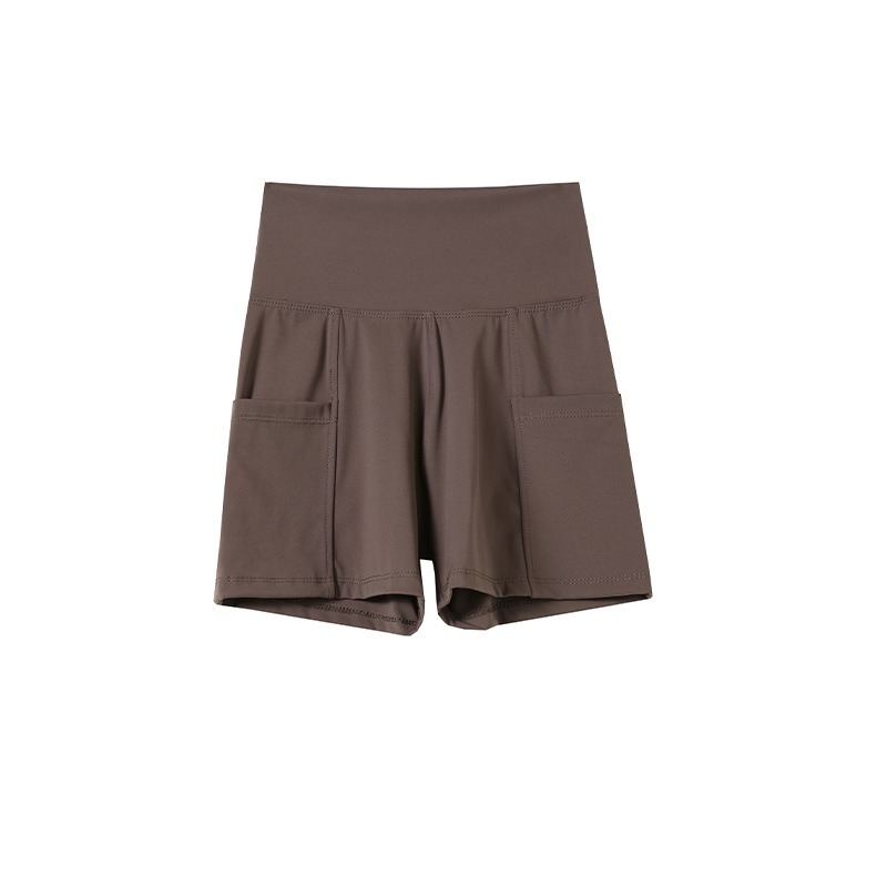 2025 New Arrival Women's High-Waist Three-Pocket Yoga Shorts - Thin Leggings with Safety Straps Short