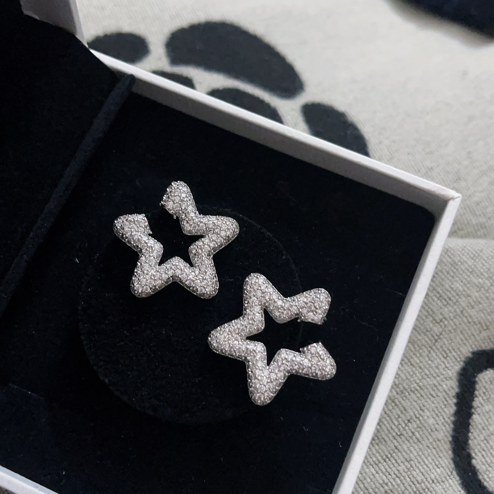 2025 Choucong Korean Ins Top Sell Luxury Jewelry 925 Sterling Silver Pave White 5A Cubic Zircon CZ Diamond Party Elegant Lady Women Star Stud Earring 