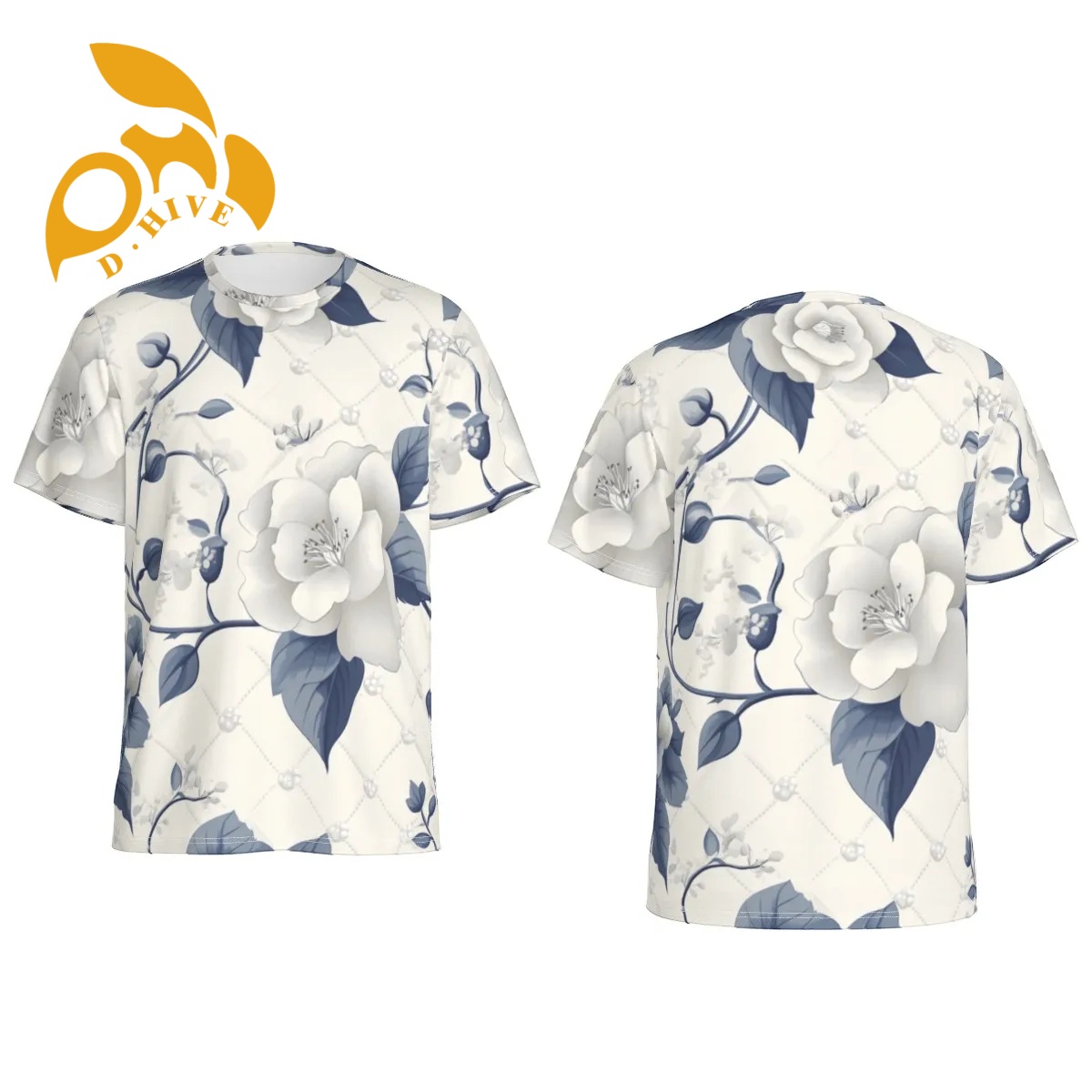 free shipping of customized fashionable All-Over Print Men's O-Neck Sports T-Shirt High-quality attractive popular