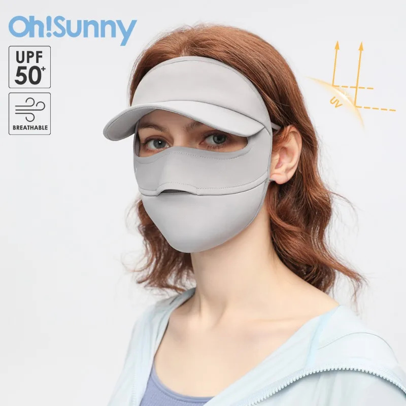 OhSunny Sunscreen Mask UV Protection Full Face Cover Brimmed Women Summer Cool Balaclava UPF2000 for Outdoors Cycling 250624