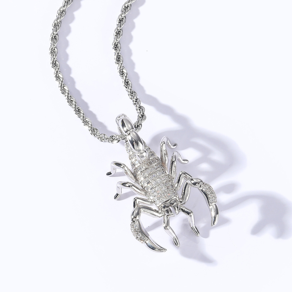Hip Hop Moissanite Jewelry 3D Scorpion Pendant Iced Out Diamond Men's Rapper Accessory Pass the diamond tester