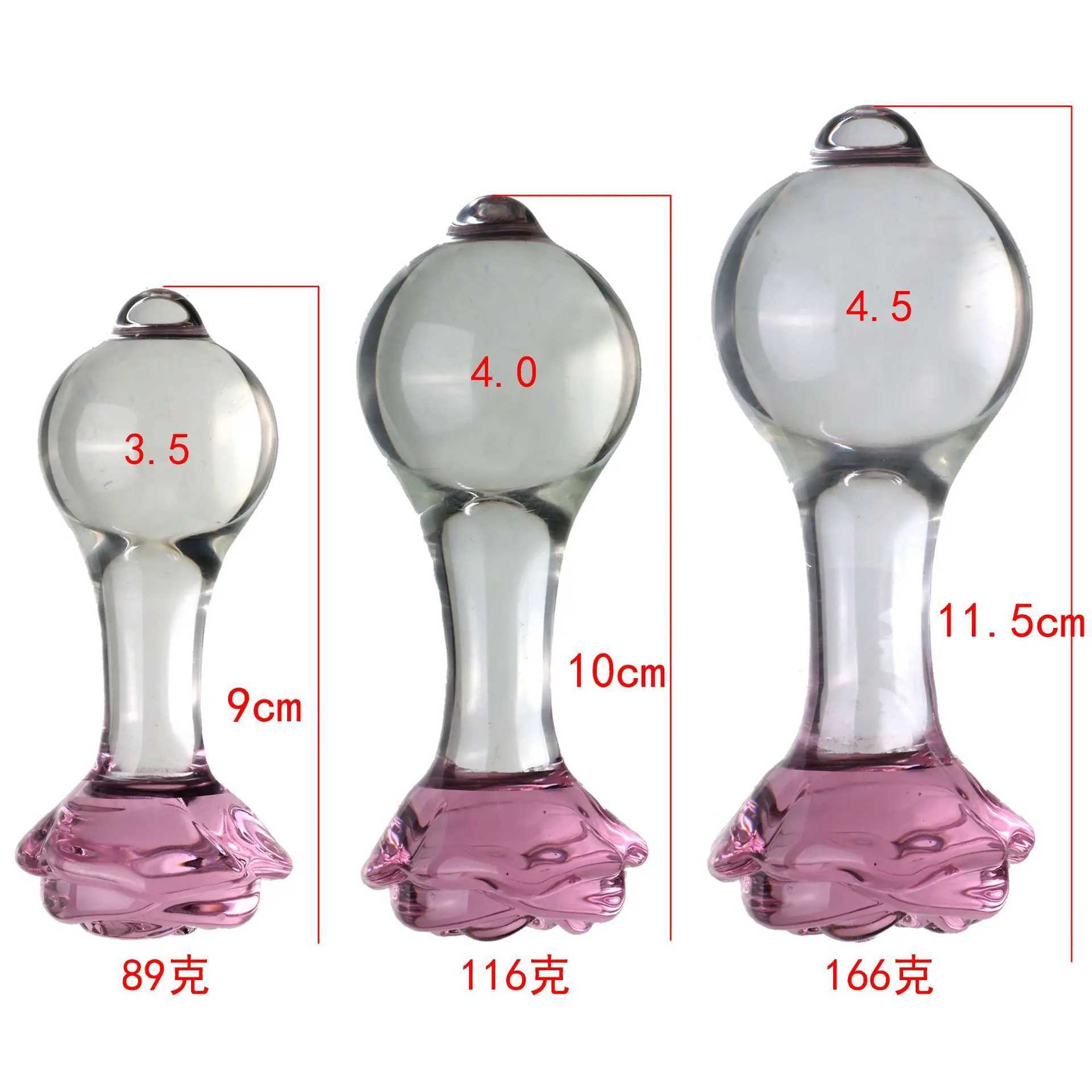 Female Masturbation Male Anus Dilator Glass Butt Plug Anal Dildo Crystal Beads Fake Penis Adult Sex Toys for Women Men W250624