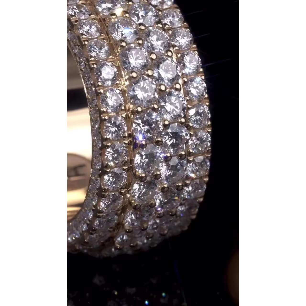 Mens Iced Out Hip Hop Band Ring VVS Moissanite Big Pointers Rhodium Plated 925 Sterling Silver Passes Diamond Tester