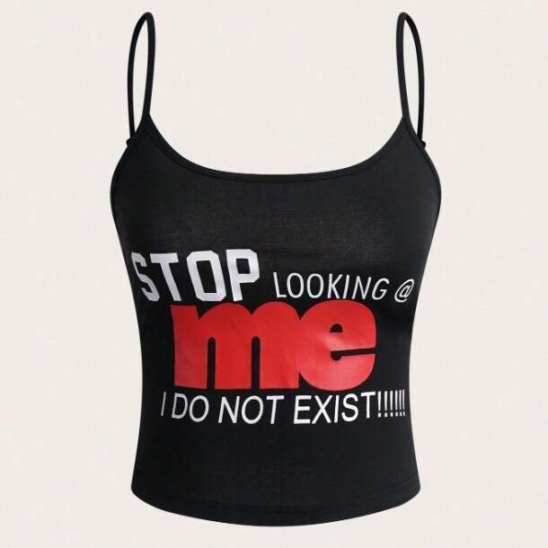 Ins Style Summer New Sexy Hot Girl Letter Print Slim Fit Base Layer Camisole Tank Top B5