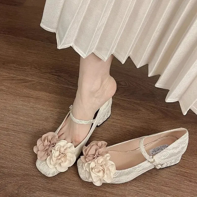 Block Heel Chunky Heels Womens Shoes Japanese Style Lolita Mary Jane Gothic Square Toe Ladies Pumps with Medium Y2k 39 250624