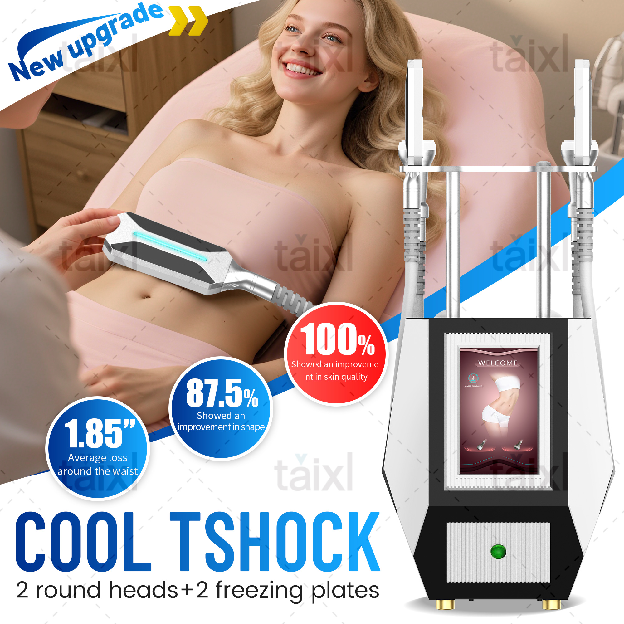 New Product 4 Handles Cryo Ems Plates Pads Sculpting Machine Cryo Skin Lifting Cool Freeze Fat Burning Device for Slimming