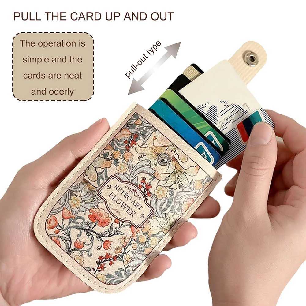 Laminated Concealed Mini Card Wallet Pull-out Type Case Business Card Case RFID Blocking PVC ID Card Holder XJ250624