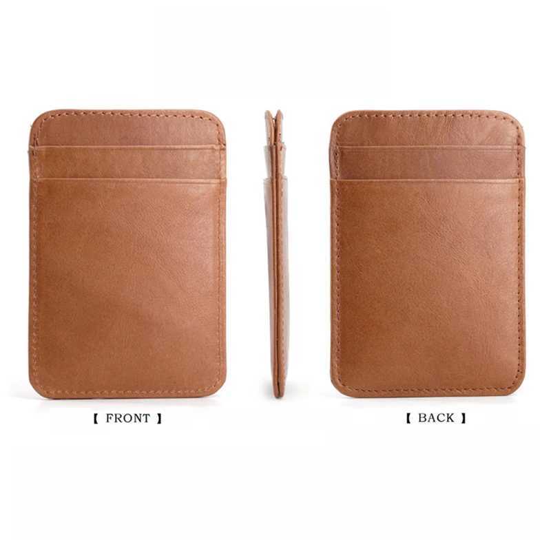 Premium Cowhide Slim Card Holder Wallet for Men Women - Compact ID Pocket Organizer XJ250624