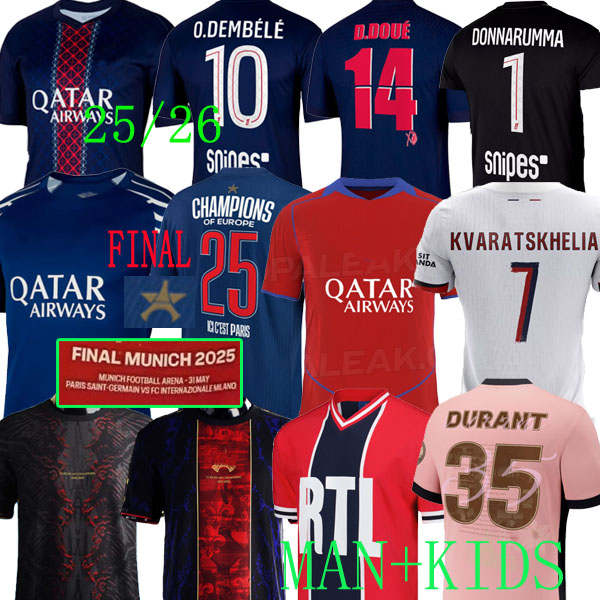 2024 2025 2026 4xl maillot de foot kvaratskhelia soccer jerseys 4th 1975 nev hakimi football shirt 24 25 26 hommes barcola zaireemery o dembele paris fourth