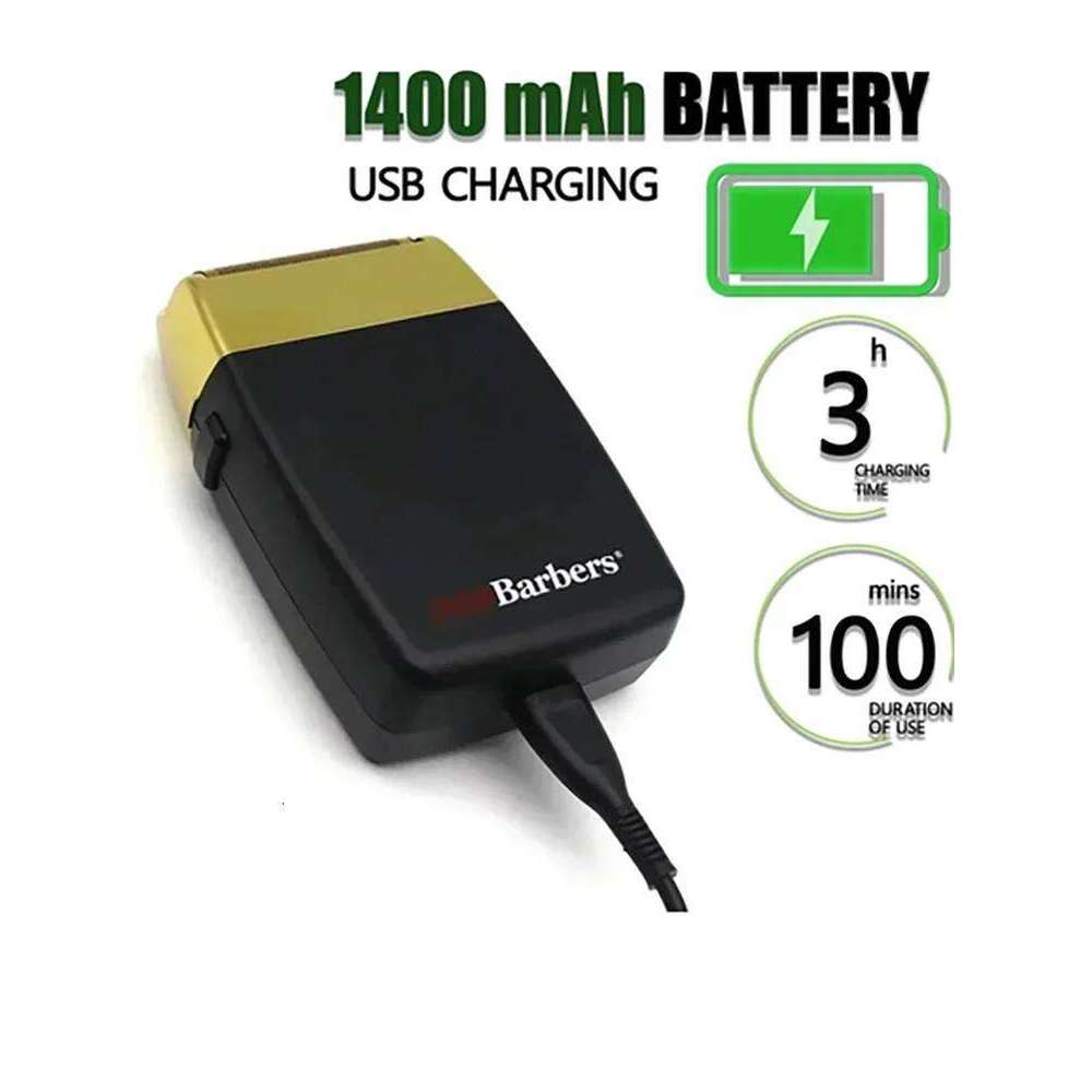 New 11000 RPM 7W Pop Barbers P620 Professional Men's Beard Trimmer Double Foil Electric Shaver USB Hair Clipper