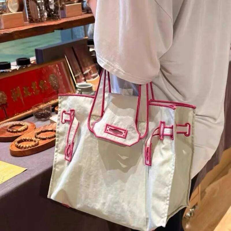 Japanese Nylon High-end Commuter Large-capacity Portable Environmental Protection Casual Embroidery Shopping Storage Bag