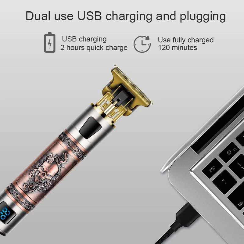 Rechargeable LCD Display Hair Trimmer For Men Corded Cordless Hair Clipper Home Professional Electric Pro Beard Trimmer XJ250624