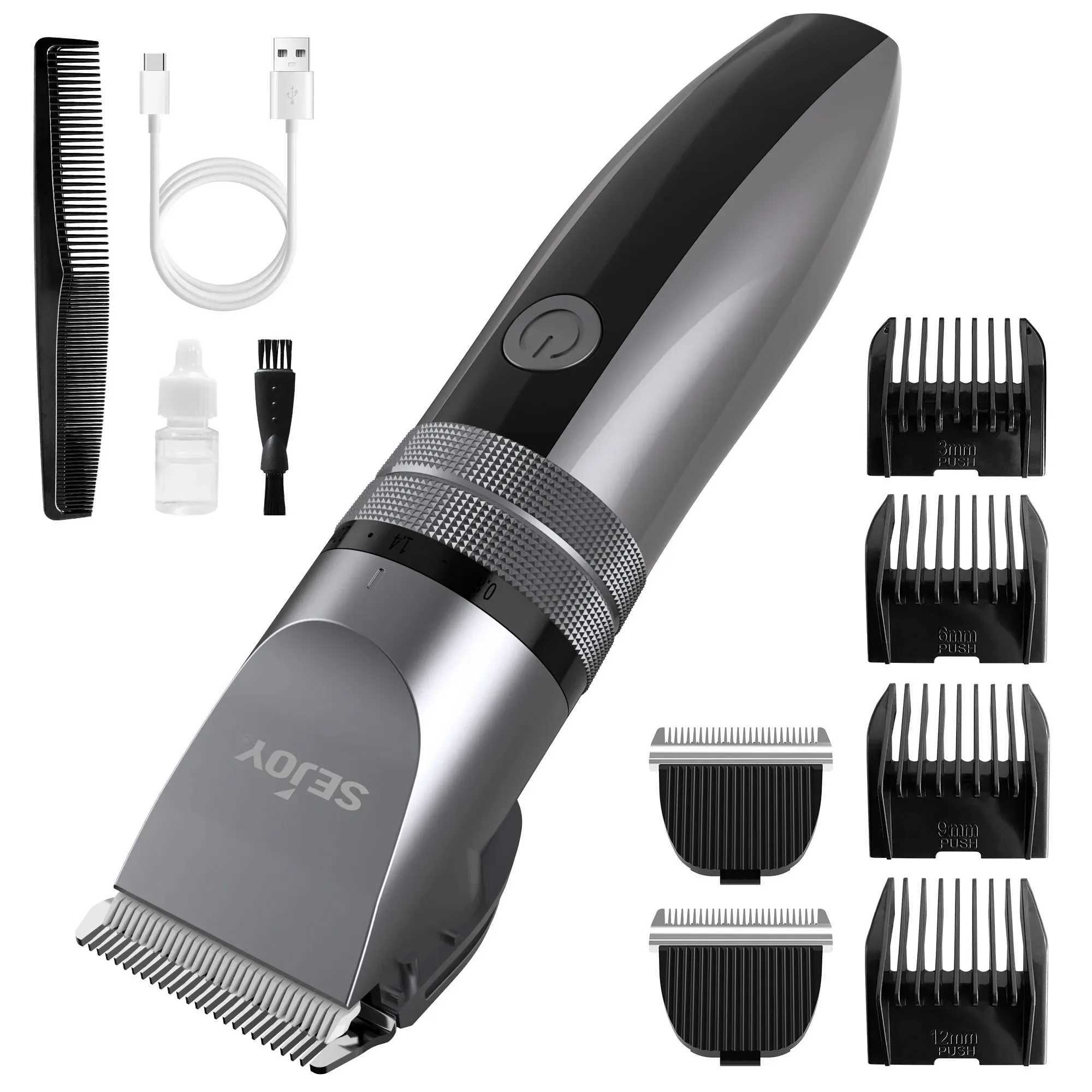Sejoy Electric Hair Clippers for Men Professional Kit USB Rechargeable Mens Barber Hair Cutting Machine Beard Trimmer for Men Kids XJ250624