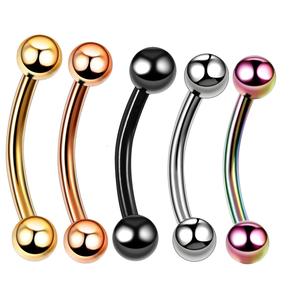 G23 Epoxy Curved Barbells Eyebrow Rings Piercing Bar Banana Ear Cartilage Tragus Body Jewelry 250613