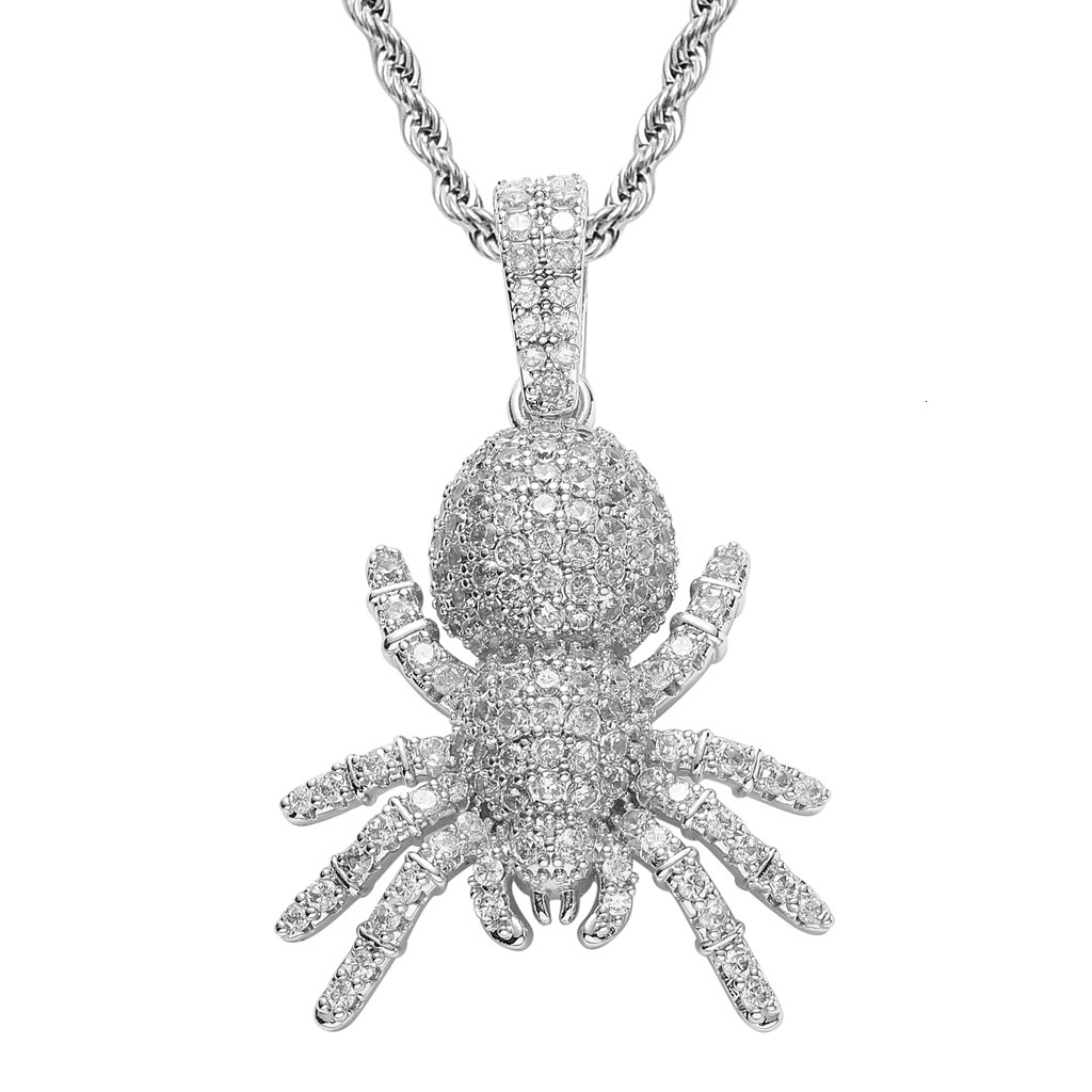 Luxury Moissanite Hip Hop Spider Pendant Iced Out Diamond Unisex Streetwear High - End Accessory Pass the diamond tester