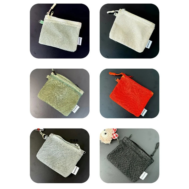 Travel Makeup Storage Bags New Mesh Coin Purse Simple Portable Mini Bag Multi-purpose Square Bag Double-layer Zipper Card Holder R250624