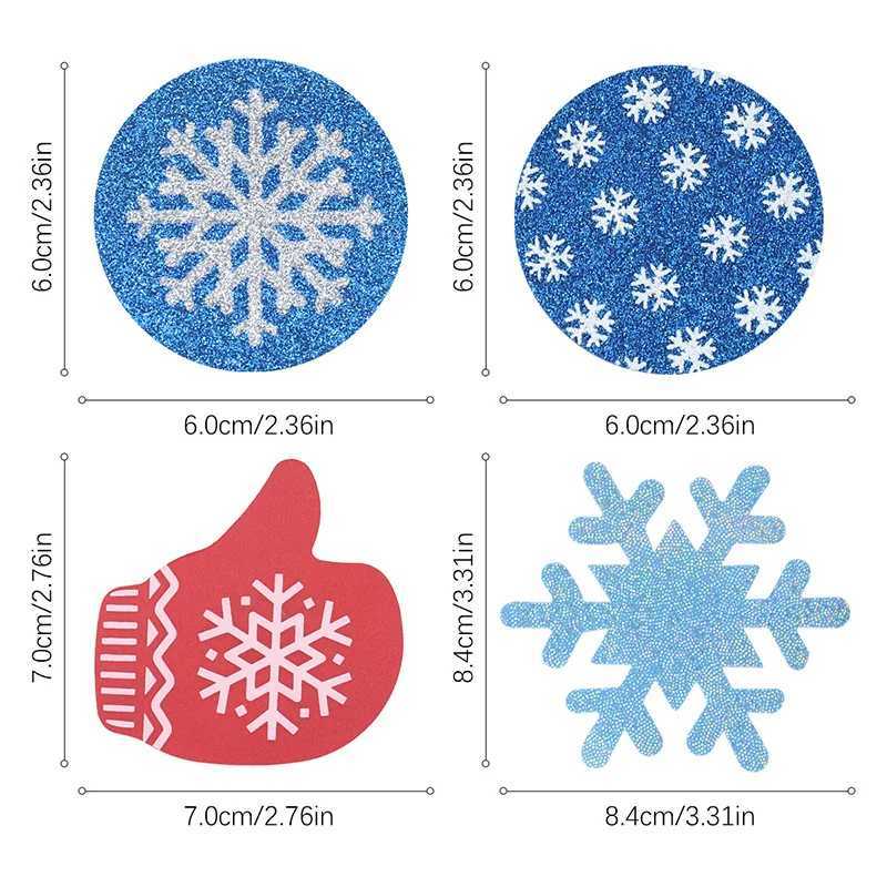 Christmas Snowflake Nipple Covers for Women Disposable Glitter Pasties in Snowflake Glove Shapes Holiday Bra Stickers Girls W250624