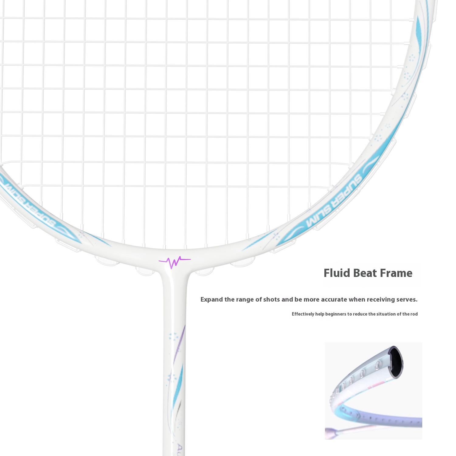 Aurora Borealis Badminton Racket | Beginner-Friendly | 26LBS Tension | 4U Ultralight Full Carbon Fiber | Shock-Absorbing Design purple
