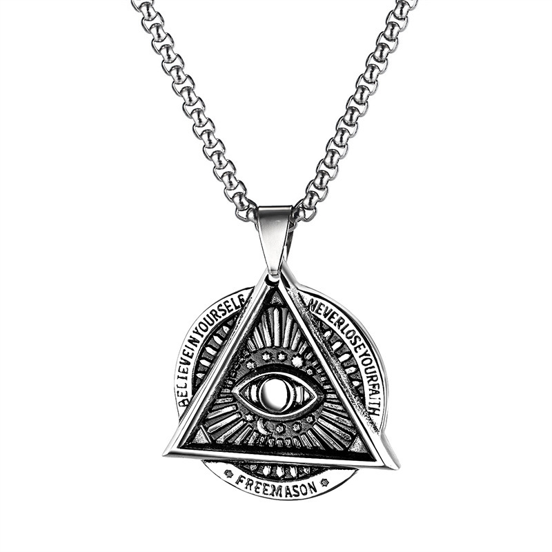 Retro Dark Ins Hip-hop Demon Eyes Stainless Steel Necklace for Women Niche Design Punk Accessories