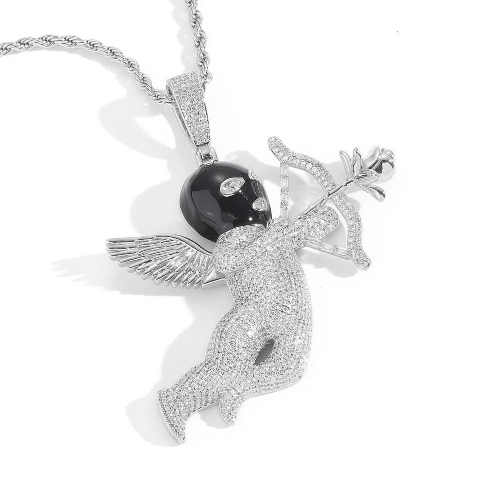 Luxury Moissanite Cupid Arrow Iced Out Bling Hip Hop Unisex Trendy Pendant Necklace Pass the diamond tester