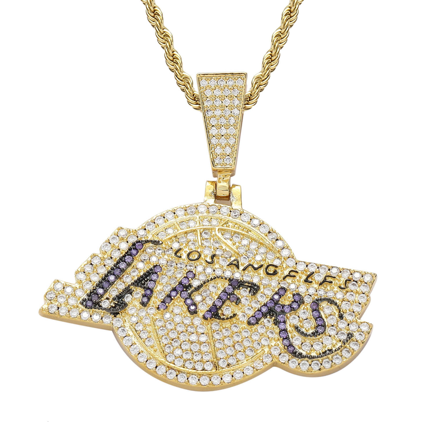 Luxury Moissanite New Arrival Lakers Hip Hop Pendant Diamond Studded Fan Memorial Necklace Pass the diamond tester