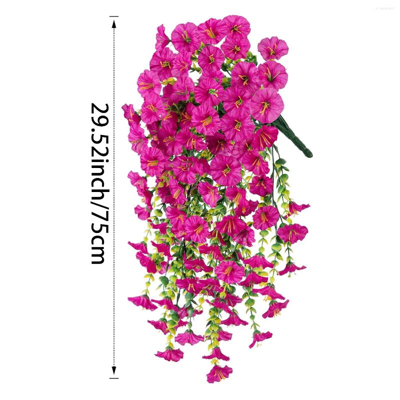 Decorative Flowers 2pcs Artificial Hanging UV-Resistant Fake Plants Rattan Perfect For Home Garden Weddings Versatile Outdoor Decor