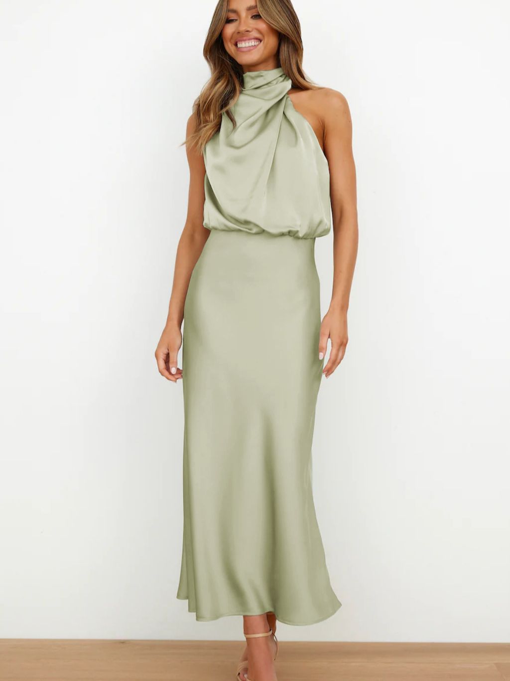 2025 hot new free shipping designer dresses for womens casual dresses beige green red black rose red New high-end satin sleeveless dress