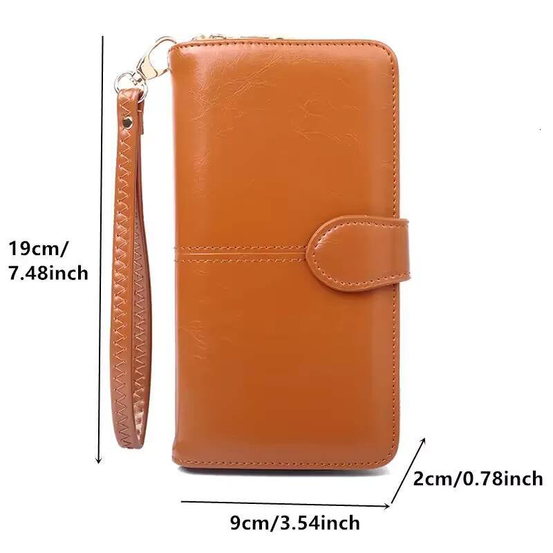 long Zipper Clutch Purse, PU Leather women Wristlet Wallet, Casual Portable Practical Card Holder ddmynov