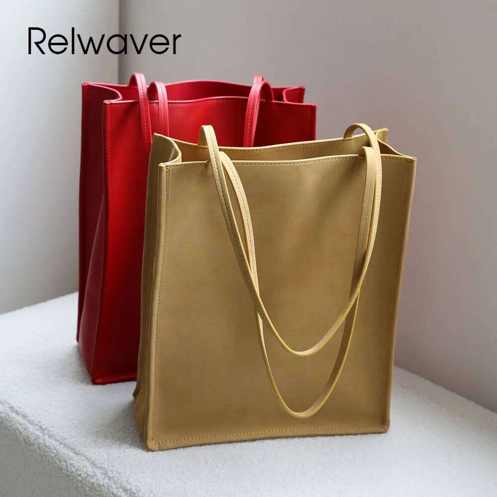 Luxury Designer bags Relwaver tote genuine leather shoulder 2025 autumn commuting ladies handbag big composite women bag
