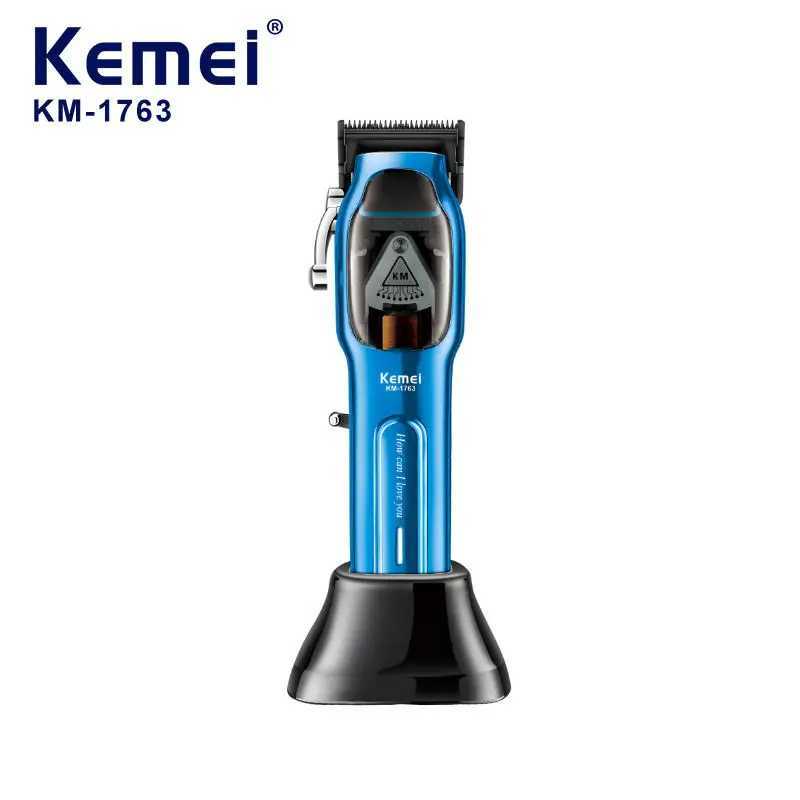 Kemei KM-1763 9000RPM Hair Clipper Powerful Hair Trimmers Electric Barber Hair Cutting Machine Adjustable Metal Clippers for MenXJ250624