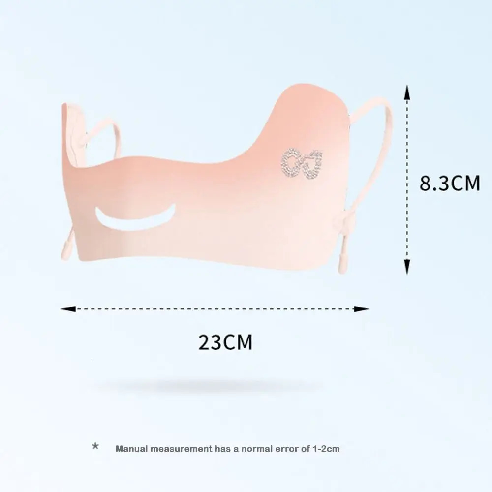 Summer Ice Silk Sun Protection Mask UPF50 Breathable Women Face Mask Canthus Protection Half Face Shield for Golf Sports 250624