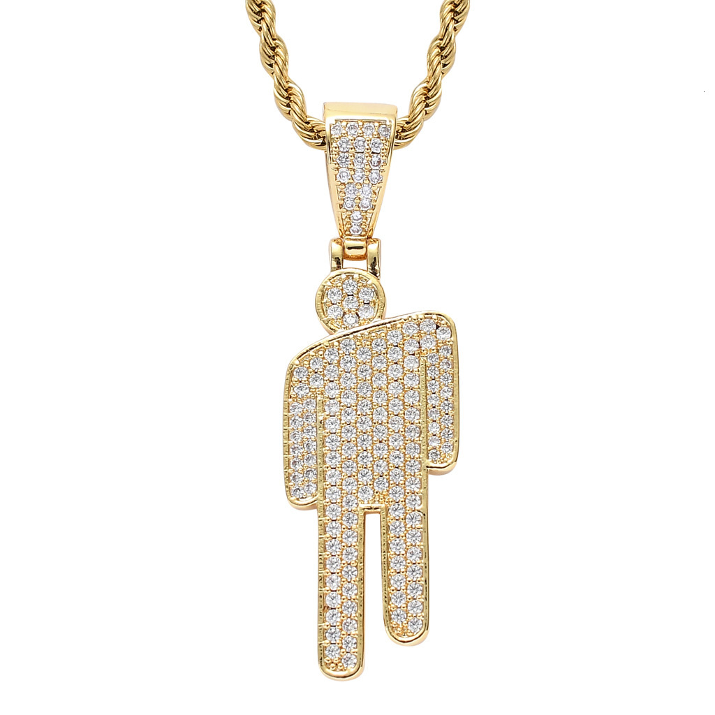 Luxury Necklace Celebrity Tilting Head Pendant Diamond Inlaid Street Trend Moissanite Hip Hop Necklace Pass the diamond tester
