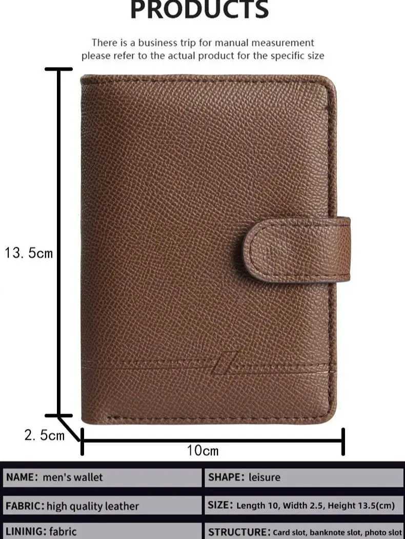Leather Wallet for Men RFID Blocking Wallet Extra Capacity with 2 ID Windows Slim Trifold Purse with Multi Card Slot Coin PocketXJ250624