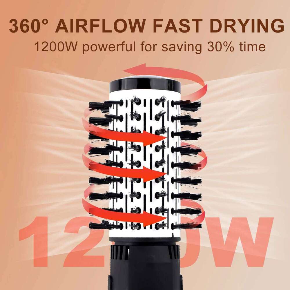 Hatteker EU 4-Head Hot Air Brush Hair Dryer Strong Wind Electric Straightener Curler Roller Comb Blower Styling Tool for Woman