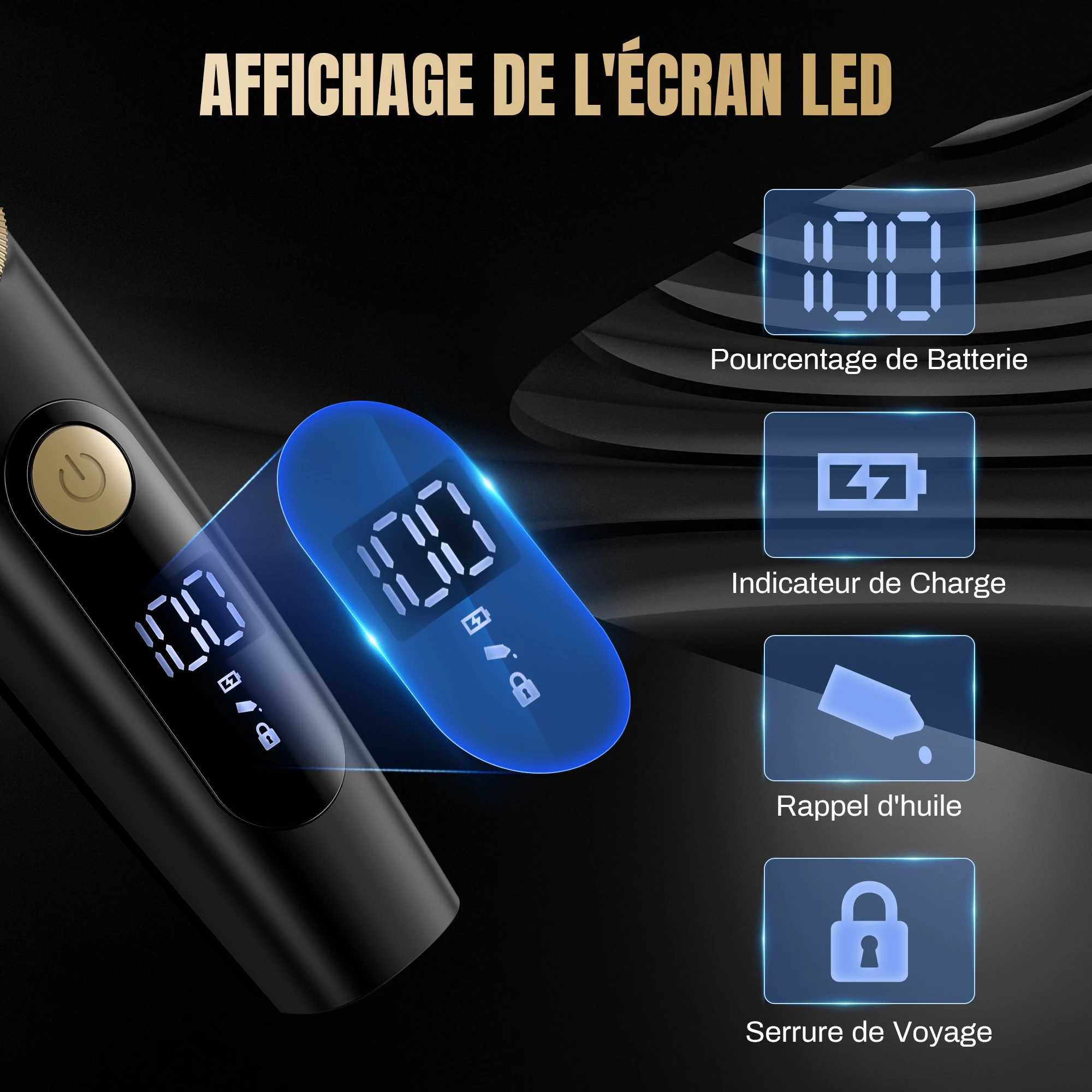 Sejoy Electric Hair Clipper for Men Professional Rechargeable Hair Trimmer IPX7 Waterproof Adjustable Speed Barber ClippersXJ250624