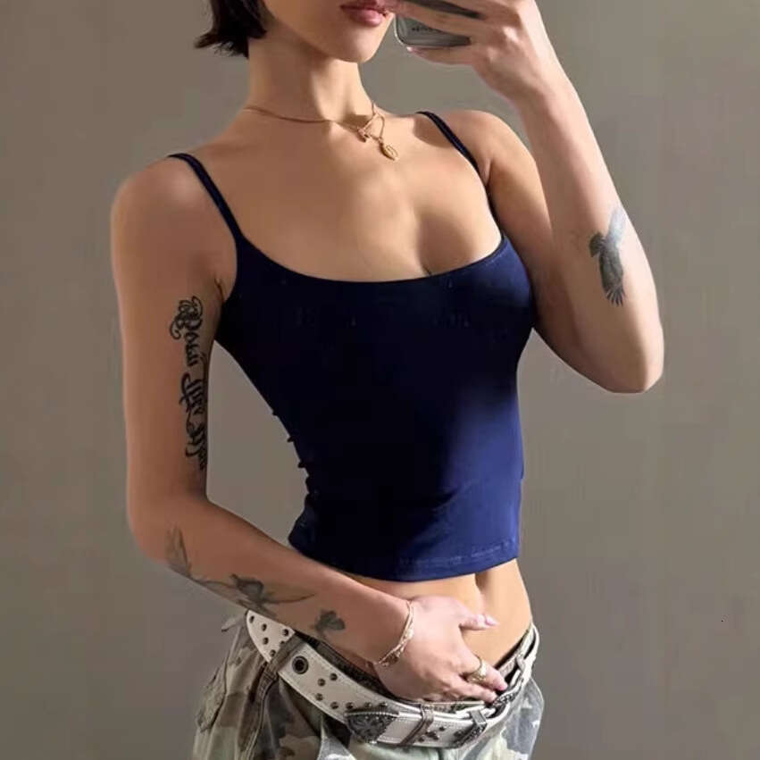Sexy Hot Girl Soft Skin-Friendly Tight Elastic Camisole Sports Slim Fit Short Top B5