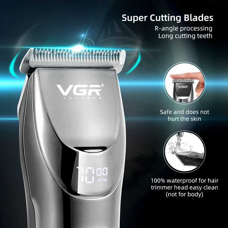 Professional Hair Clipper Ceramic Blade Waterproof Electric Cordless Electric Hair Trimmer LED Display Haircut Machine for Men XJ250624