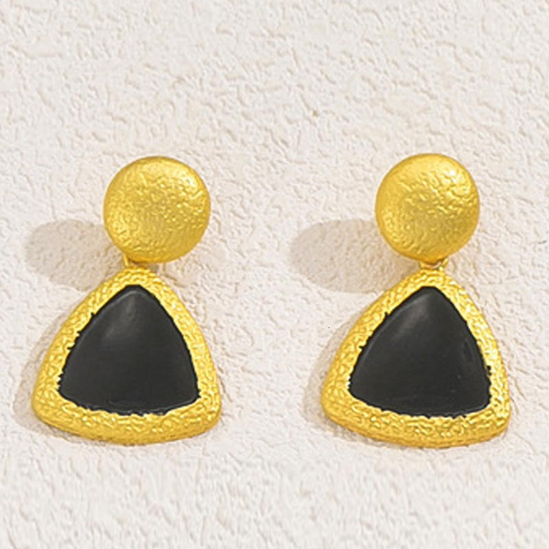 Style Women's Necklace Earrings Bracelet Set Personality Oil Drip Design Long Clavicle Chain Jewelry