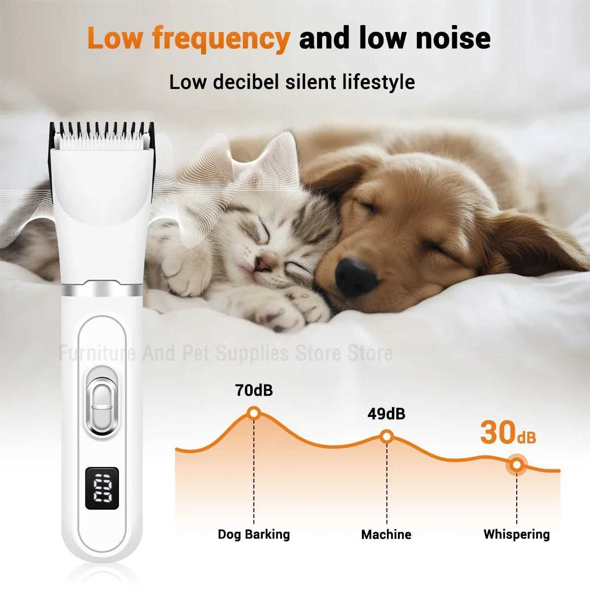 Dog Hair Clippers Grooming Electric Pet Clipper Professional Silent Hair Cutter USB Rechargeable Pet Grooming Clipper XJ250624