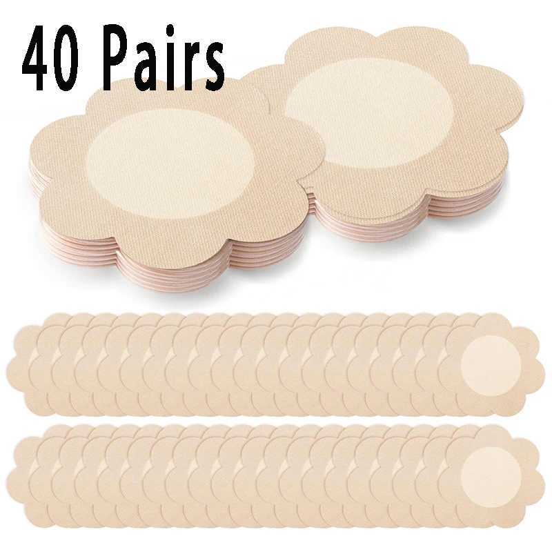 5/10/40 Pairs Nipple Cover Stickers Invisible Bra for Women Soft Cotton Nipple Pasties Piece Breast Petals Bra Chest Boob PadsW250624
