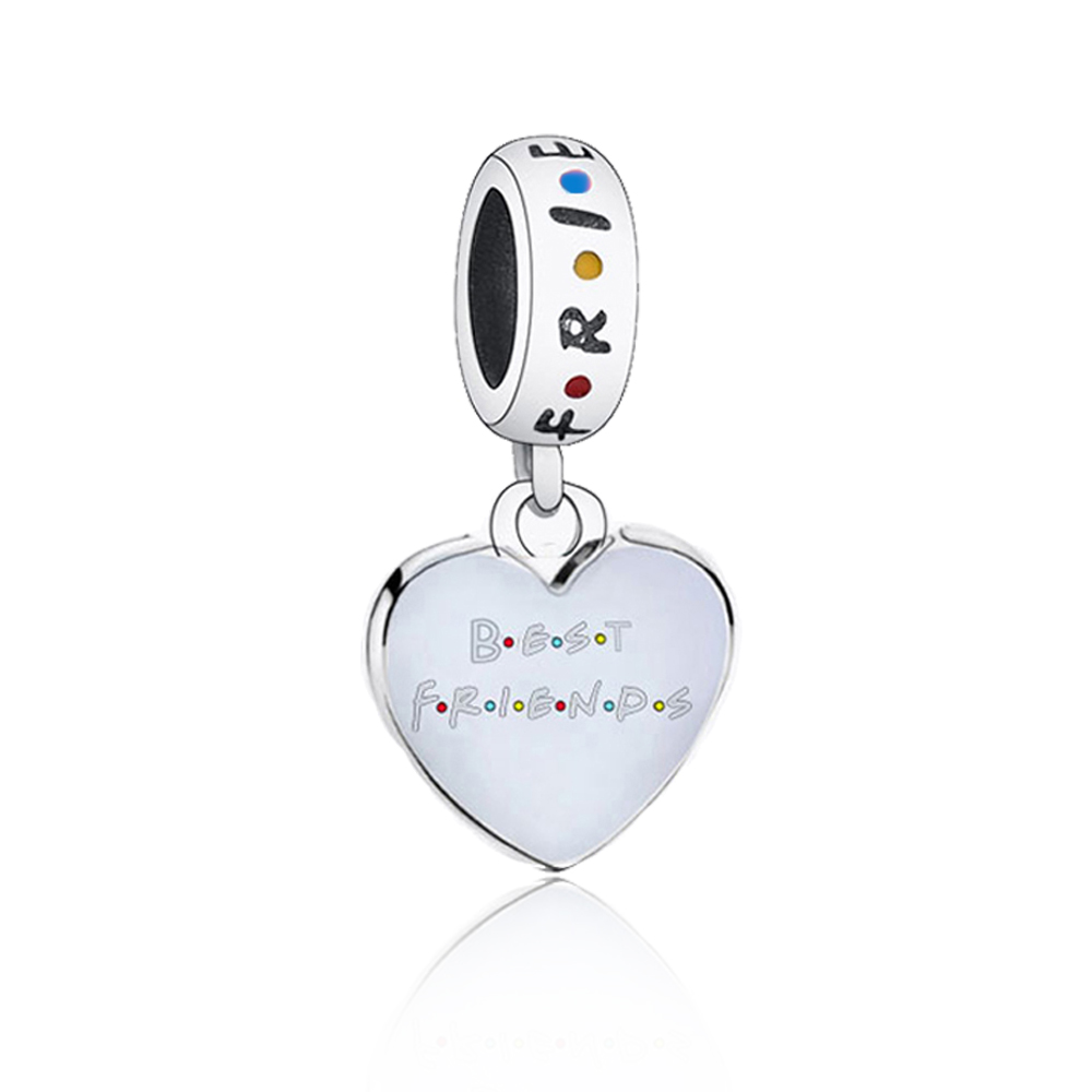 FewDook 2025 Fine Popular TV Show Friends Series Coffee Cup Sofa Photo Frame Pizza Charm Bead Fit Pan Charms Original Bracelet DIY Jewelry Gift