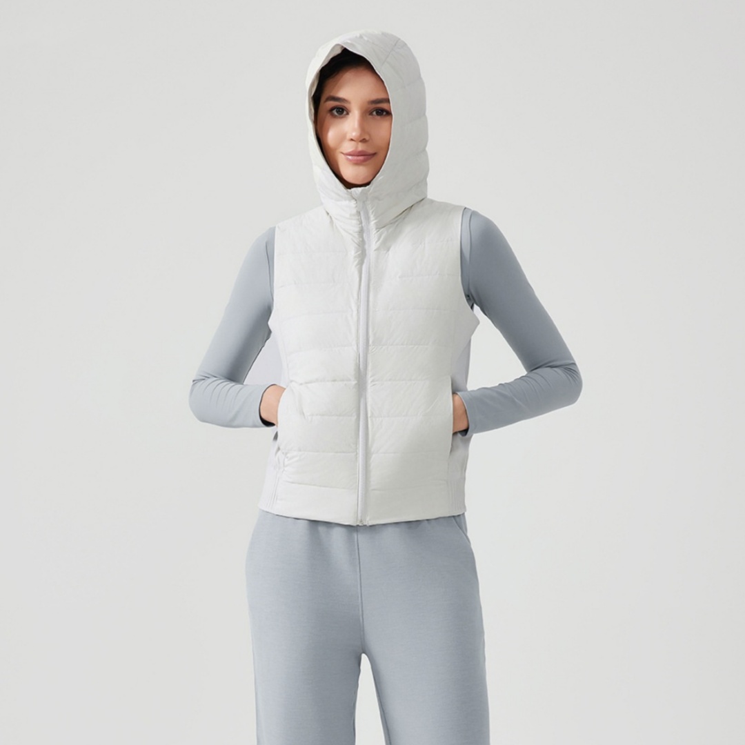2025-- Comfortable Athletic Vest for Ladies: Insulated Hoodie Sweater Designed for Cold Weather Exercises Lightweight Hooded Casual Sports Vest Jacket